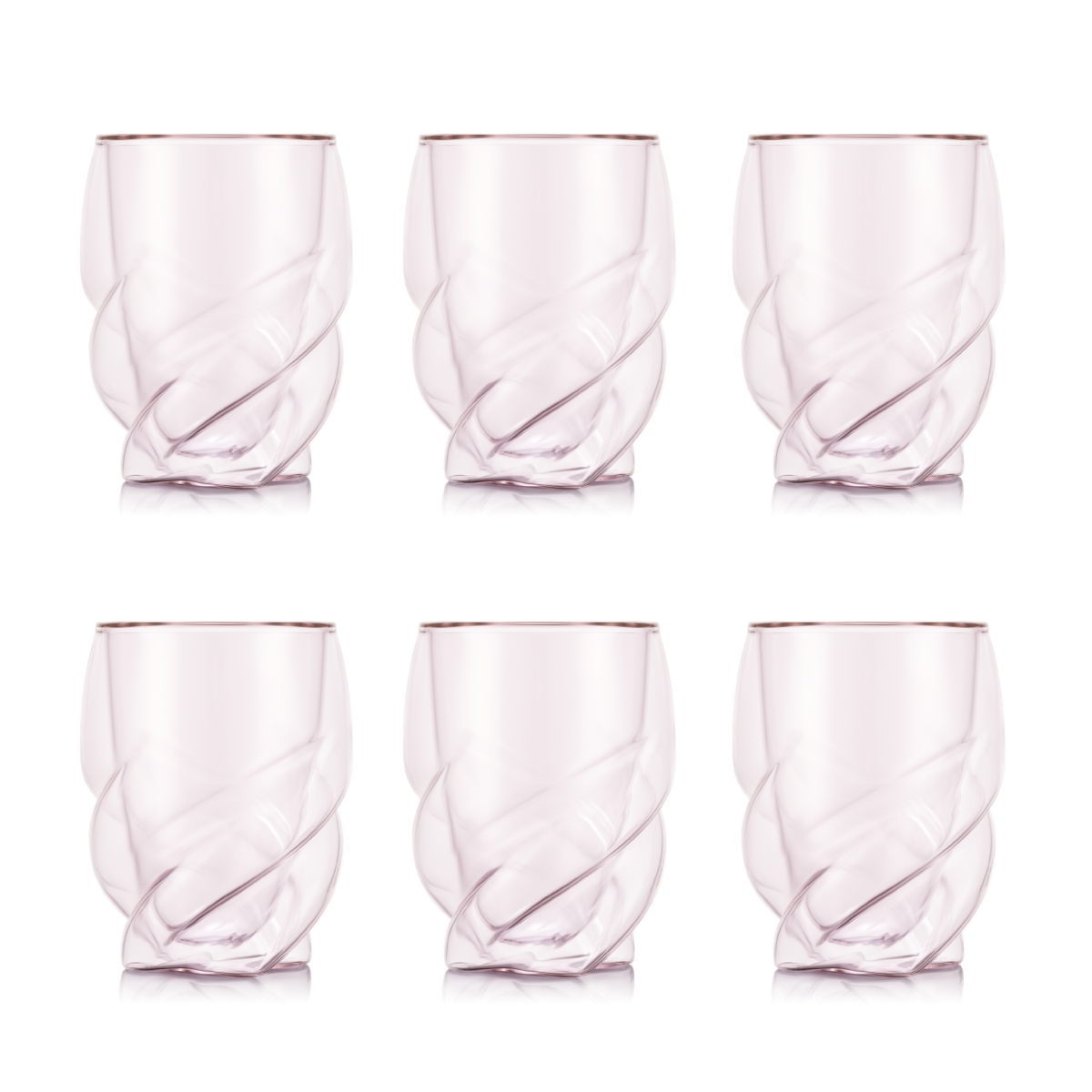 Bodum Pavina Paris różowe szklanki z podwójną ścianką 270 ml 6 sztuk