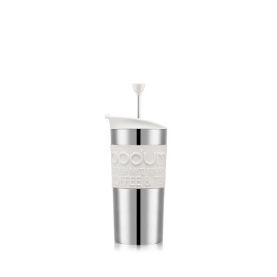 Bodum kubek z zaparzaczem tłokowym do kawy Travel Press 0.35 l Off white