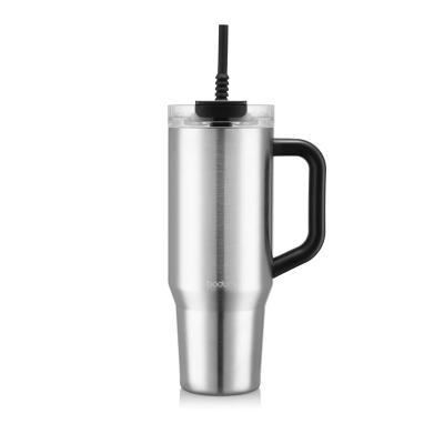 Bodum kubek termiczny ze słomką i uchwytem Travel Mug 1.2 l Chrome