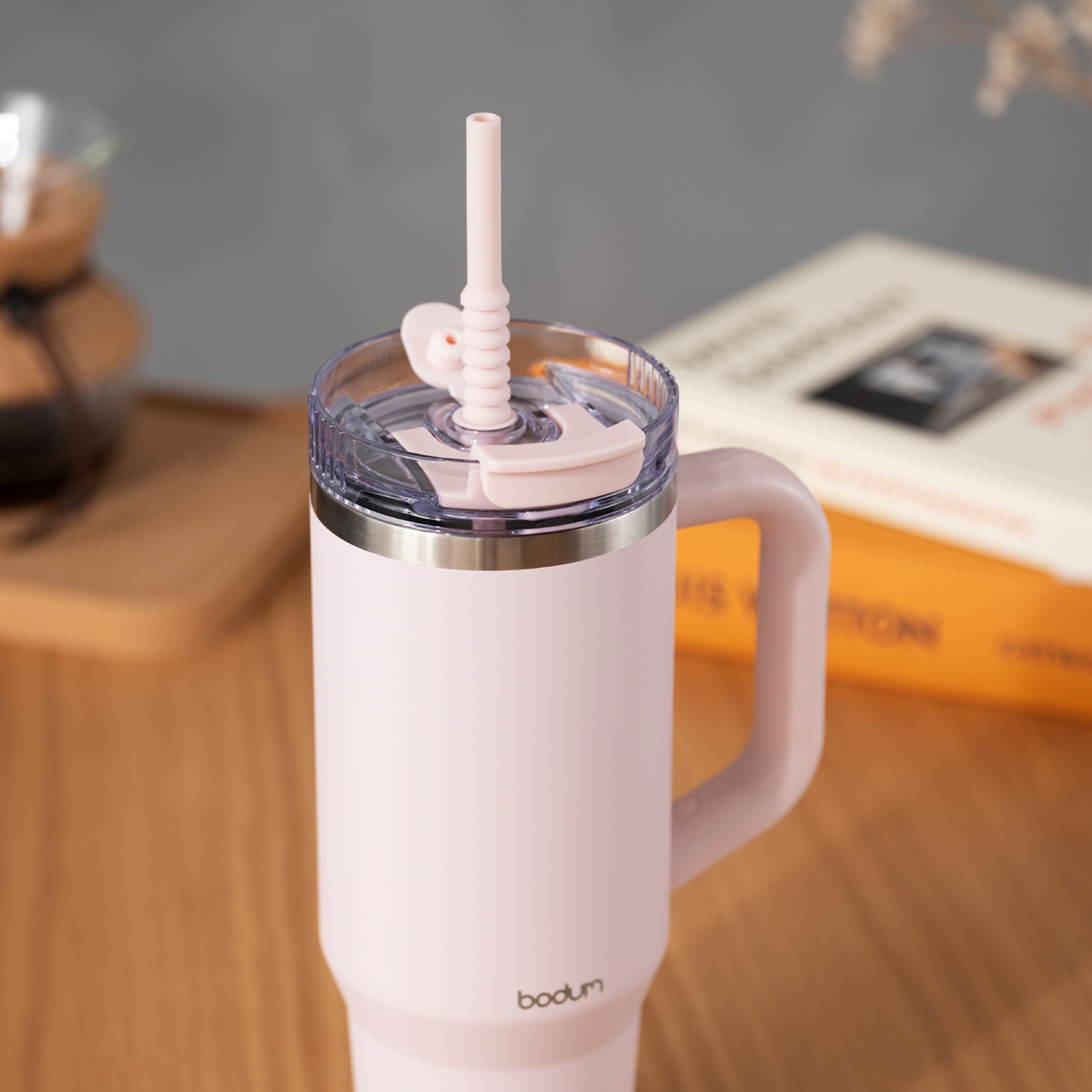 kubek termiczny ze słomką i uchwytem Travel Mug 1.2 l Strawberry