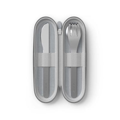 Monbento sztućce na wynos w etui Slim Nest Trio Grey