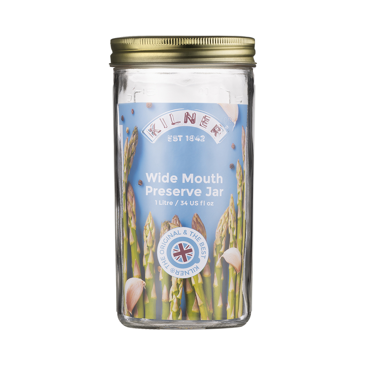 Wysoki słoik na przetwory z szerokim otworem WIDE MOUTH PRESERVE 1L / Kilner