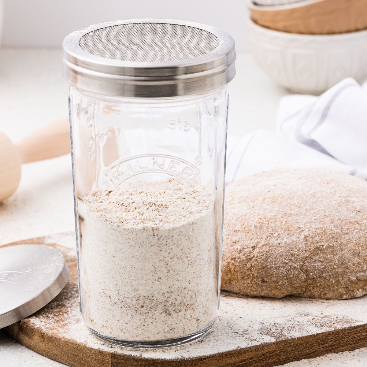 Słoik do przesiewania 0,5 l — mąka, kakao i cukier puder