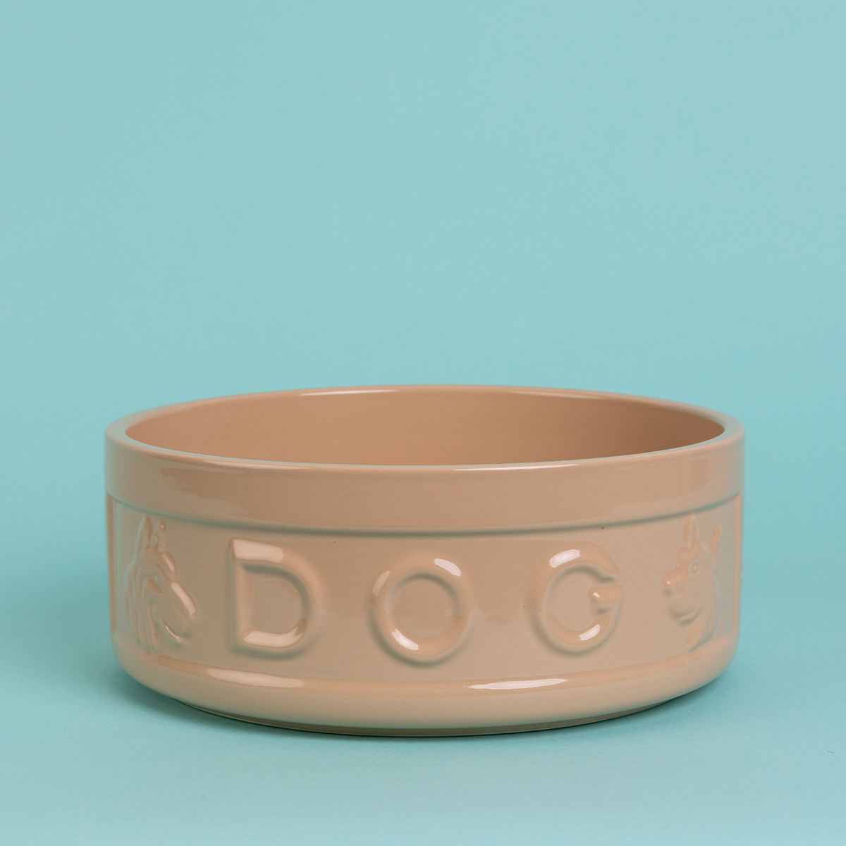 Ceramiczna miska dla dużego pupila z tłoczonym napisem DOG