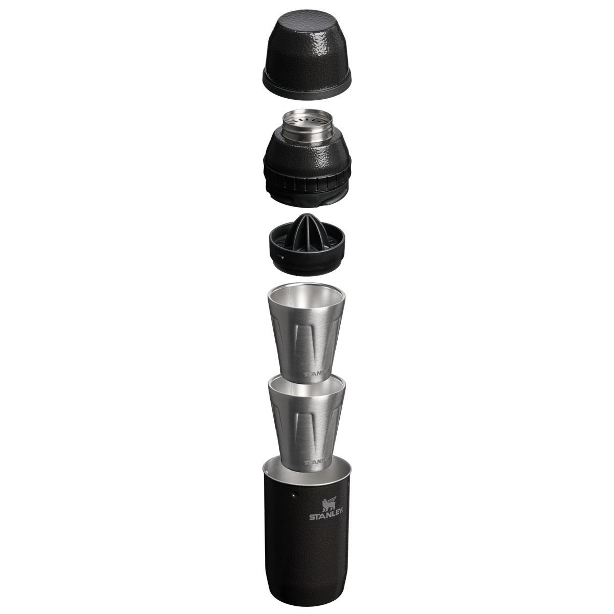 Z czego składa się shaker do koktajli Stanley Happy Hour Hammertone Black