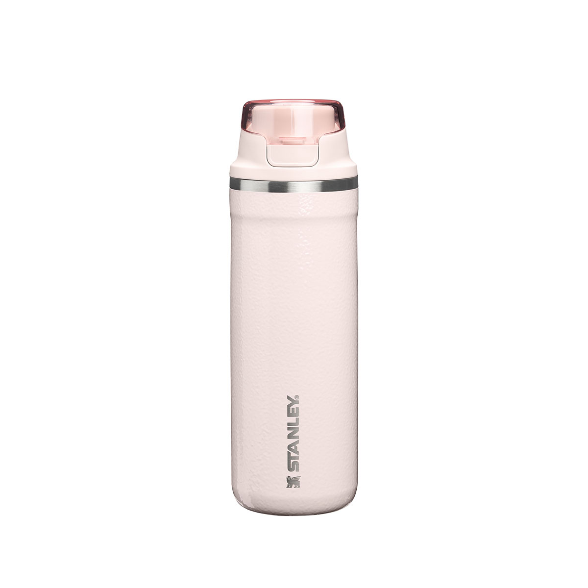 Kubek termiczny Stanley District Pulse Mug 350 ml Hammertone Rose Quartz z różową pokrywką