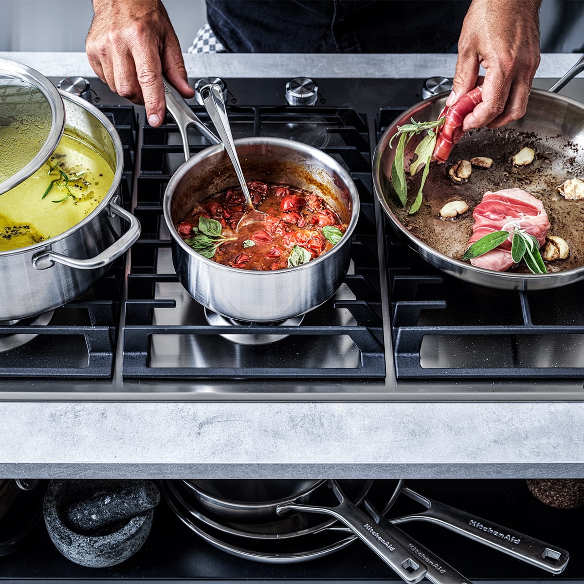 Rondel ze stali nierdzewnej z pokrywką - 1,5L z serii Multi-Ply Stainless Steel / KitchenAid CC003256-001